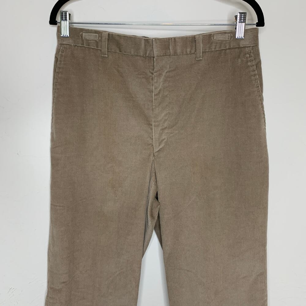 Haggar Wide Wale Corduroy Tan Pants Sz 32 x 32 Vintage - Picture 4 of 7